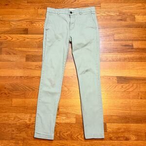Topman Topshop Men’s 32 X 32 Cotton Blend Light Green Chinos Pants Stretch